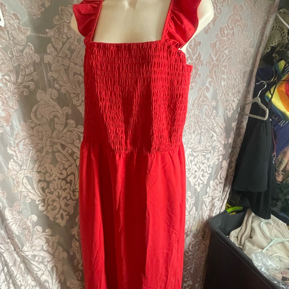 Elegant Red Sleeveless jumpsuit